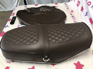 HONDA CB500T SEAT COVER CB500T TWIN DOHC (BROWN) 1975 & 1976 STRAP (H*-79) - Picture 1 of 12