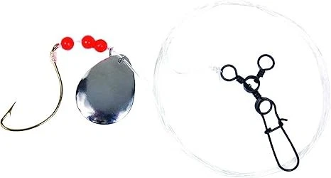 Sea Striker N8555-20G Fluke Rig 2/0 Gold Wide Gap Hook w/Beads - Image 1 of 1