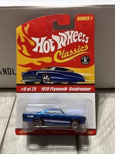 Hot Wheels Classics 1970 Plymouth Road Runner - #9 of 25 - Series 1 - NIP Blue - Bild 1 von 6