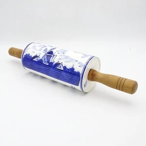 Vintage Delft Blue Elesva Holland Ceramic Rolling Pin 0142 - Picture 1 of 4