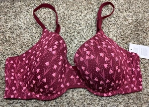 Sujetador con aros Auden "The Everyday" ligeramente forrado rojo Demi Coverage. Talla: 36D. - Imagen 1 de 11