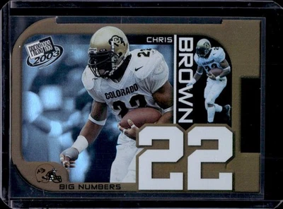 Press Pass Chris Brown Big Numbers Rookie RC 2003 #BN4 Buffaloes Foto 1 de 2