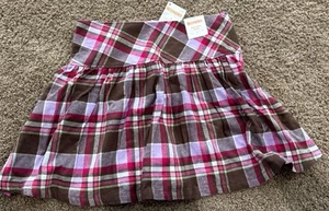 NWT Gymboree Pink Green Brown Plaid Skirt Skort Girls Adjustable Waist Size 4 - Picture 1 of 3