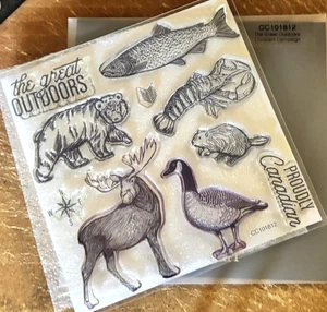 CTMH CC101812 THE GREAT OUTDOORS ~ Woodland animals; Moose, Bear, Goose, Beaver - Picture 1 of 3