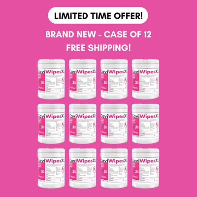 NEW Disinfecting CaviWipes XL - Case of 12 | 13-1150 | EPA Reg 46781-8 Metrex - Image 1 of 3