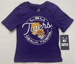 Team Athletics LSU Tigers Toddler Purple T-Shirt Short Sleeve Size XS 4/5 - Picture 1 of 6