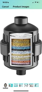 20 Stufen Duschkopffilter, Revitalisieren Haare, Haut Nägel & PurifyWater Matt Schwarz - Bild 1 von 9