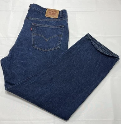 Vintage LEVIS 505 Jeans Mens Size 44x30 Blue Straight Denim Cowboy Y2K Made USA - Imagem 1 de 4