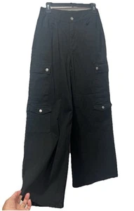No Boundaries Cargo Wide Parachute Leg Black Jeans (8-10) - Picture 1 of 21