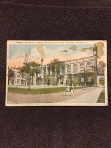 Vintage 1922 Men's Dormitory Classics Building And Harper Memorial Post Card Chi - Picture 1 of 5