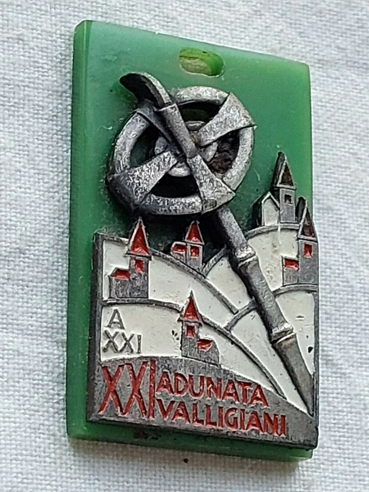 DISTINTIVO ALPINI XXI ADUNATA VALLIGIANI REGIO ESERCITO WW2 ALPINE BADGE - Immagine 1 di 3