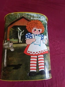 ESZ7469. Vintage: RAGGEDY ANN & ANDY METALL MÜLLEIMER Papierkorb Chienco 1973 = - Bild 1 von 9