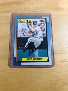 DAVE SCHMIDT 1990 TOPPS BASEBALL IN PERSON AUTOGRAPH ORIOLES AUTO - Picture 1 of 6