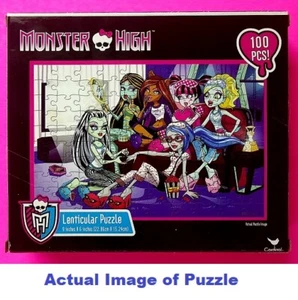 MONSTER HIGH 100pc LENTICULAR 3D PUZZLE GIRLS SLUMBER PARTY FAVOR JIGSAW NEW - Picture 1 of 4