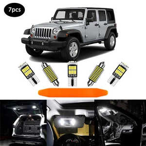 White Interior LED Lights Bulbs Package Kit For 1997 - 2018 Jeep Wrangler JK TJ - Picture 1 of 16