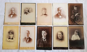 Antiguo Lote de Fotos de Tarjetas de Gabinete Personas Retrato Providencia Woonsocket RI - Imagen 1 de 12