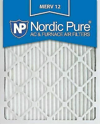 Nordic Pure 20x25x1M12-6 Pleatead Merv 12 Air Filters - 6 Pack
