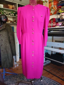 80er Jahre Kleid „Prinzessin Diana“ der Marke Golden Gate magenta true Vintage - Bild 1 von 20