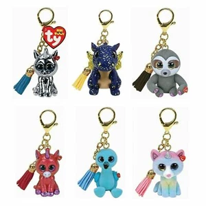 2020 SET 6 TY Mini Boo Schlüsselclip SILBER SAFFIRE DANGLER SONNENUNTERGANG WILLIAM HEATHER - Bild 1 von 1
