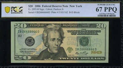 2009 $20 FRN IB26666666-26666662D RADAR/SOLID P.C.G.S #66-67Q - Image 1 of 4