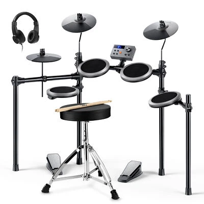 Donner DED-70 Electric Drum Set With Throne Headphones Online Lessons | Gray - Image 1 of 4