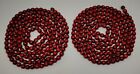 2 Vintage Christmas Tree Garland Red Cranberry Wooden Beads 9ft Each