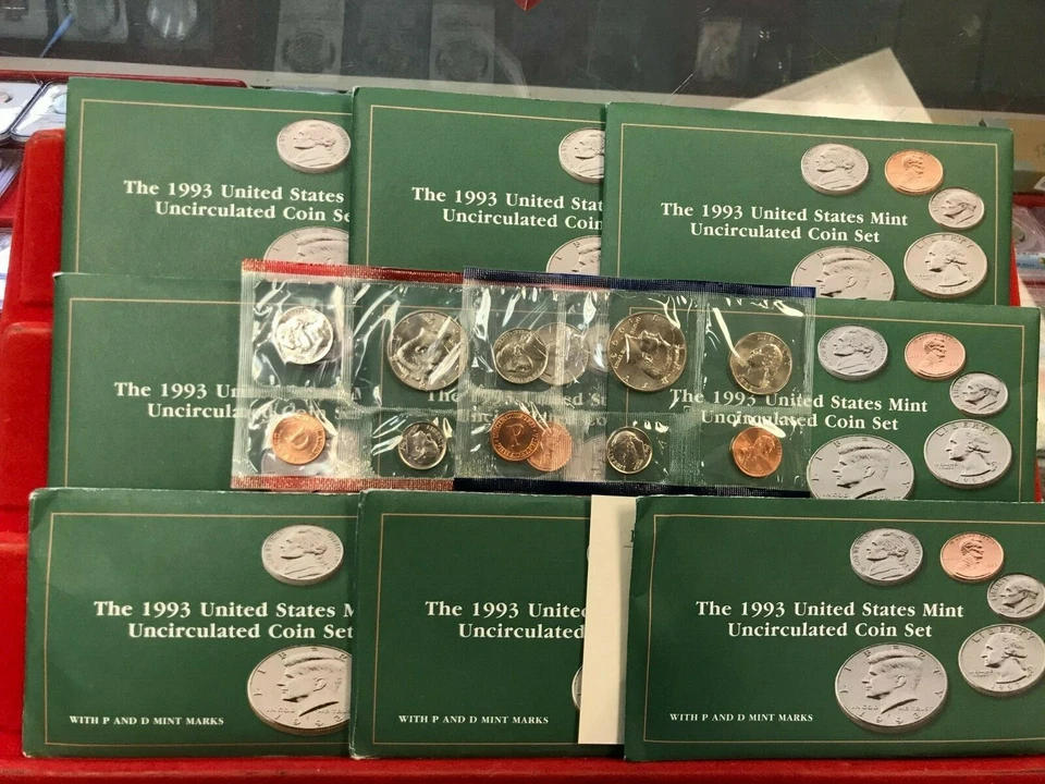9 Set Lot of 1993 P-D Mint Uncirculated Sets ORIGINAL - Image 1 of 1