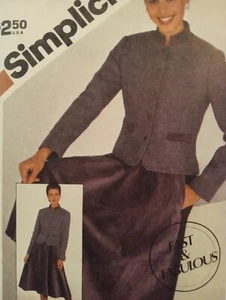 UC Sz 10-14 Vintage 80s Long Skirt Lined Fitted Jacket Simplicity 6068 Sewing - Picture 1 of 2