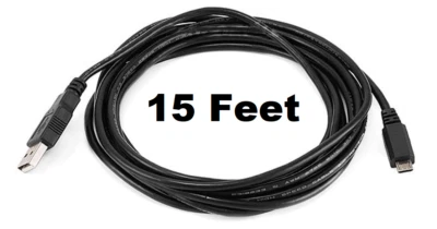 15 Feet Micro USB Cable Extra Long Cord Charger Smartphone Android Phones Tablet - Image 1 of 4
