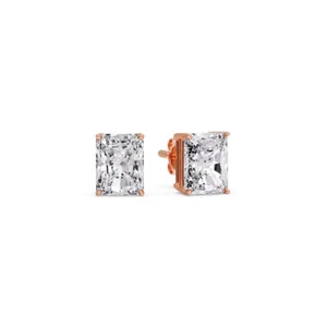 Radiant Cut Lab Grown Diamond Studs 1 to 4 Ct | 14K Gold Earrings | Perfect Gift - Bild 1 von 16