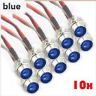 10X Blue 8Mm Led Indicator Lamp Small Delicate Light For Car Truck Boat