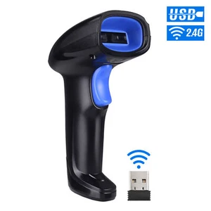 2-in-1 2.4G Wireless & USB Wired Barcode Scanner 1D Bar Code Scanner Reader R6C4 - Picture 1 of 12