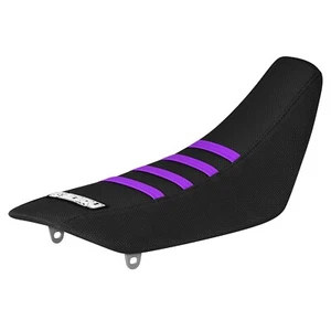 Kawasaki KLX 110 2002-2022 pinza cubierta de asiento todo negro con costillas moradas #71 - Imagen 1 de 5