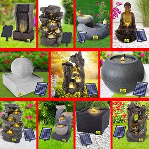 FUENTE DE JARDÍN SOLAR FUENTE SOLAR FUENTE FUENTE JUEGO DE AGUA FUENTE DECORATIVA ESTANQUE - Imagen 1 de 62