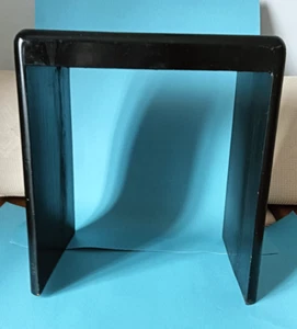Vintage Asian Black Lacquer Wooden End Table-Hand-Painted Landscape  Decoration - Picture 1 of 16
