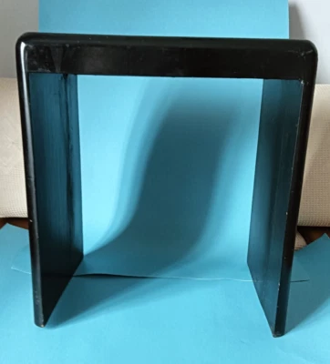 Vintage Asian Black Lacquer Wooden End Table-Hand-Painted Landscape  Decoration - Image 1 of 4
