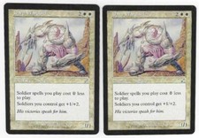 Magic the Gathering MTG Scourge Daru Warchief Cards by Tim Hildbrandt X2