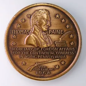 Medaglia Congresso Continentale 1968 Thomas Paine Segretario degli Affari Esteri i136 - Foto 1 di 2