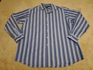 Polo Ralph Lauren Westerton Button Shirt Blue stripe XL long sleeve cotton - Picture 1 of 4