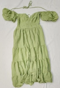 Princess Polly Women's DANNY Open Back MIDI Tiered DRESS-(Green, US 8 )NEW - Picture 1 of 14