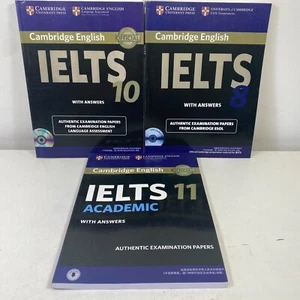 3 Lot IELTS 8, 10, 11 with Answers No CD Authentic Examination Papers Paperback - Picture 1 of 7