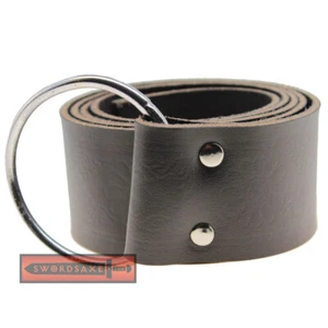 Celtic Symbol Embossed Medieval Knight Renaissance Genuine Leather Ring Belt - Picture 1 of 2