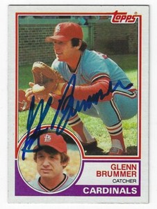 Autographed GLENN BRUMMER 1983 Topps St. Louis Cardinals card #311 w/COA 