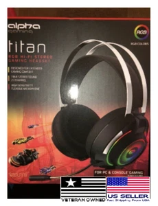Alpha Gaming Titan LED Stereo Headset/7 Color Changing  Console & PC - Brand New - Picture 1 of 4