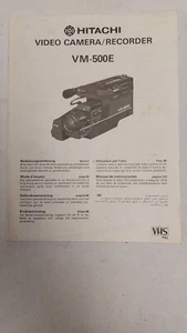 Hitachi VM 500E VHS Videocamcorder Bedienungsanleitung original mehrsprachig - Bild 1 von 1