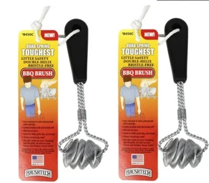 Juego de 2 cepillos de barbacoa sin cerdas de doble hélice de seguridad más resistentes - Imagen 1 de 1