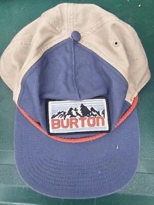 Burton Buckweed Hat Cap Snapback Tan Blue Black Snowboards Ski Outdoor Logo - Picture 1 of 6