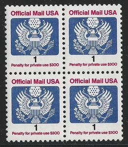 US Scott #O143, Block of 4 1989 Official 1c FVF MNH - Picture 1 of 1