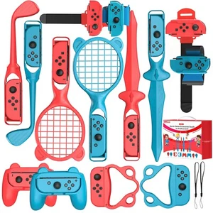 14 in 1 Sports Games Accessories Kit for Nintendo Switch/OLED Console & Joy-con - Picture 1 of 7