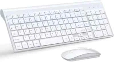Topmate KM9000 Ultra Slim Wireless Keyboard and Mouse Combo White Silent Compact - Image 1 of 4